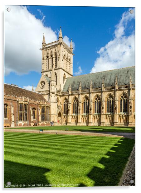 St John's College Chapel, Cambridge University Acrylic by Jim Monk