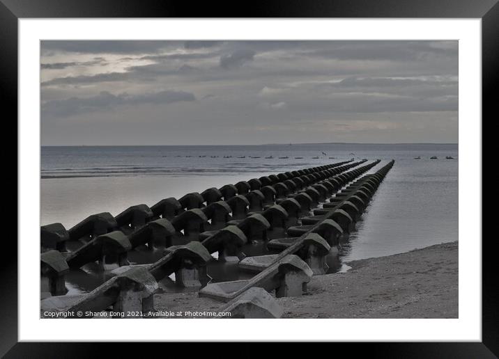 Wave Breakers in New Brighton Framed Mounted Print by Photography by Sharon Long 
