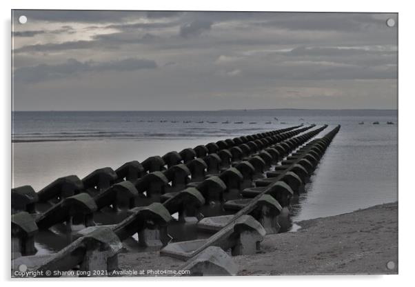 Wave Breakers in New Brighton Acrylic by Photography by Sharon Long 