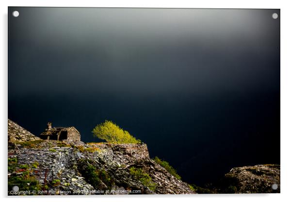 Llanberis slate quarry before the storm Acrylic by John Henderson