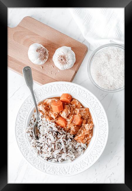Sweet Apricot Chicken and Wild Rice Framed Print by Radu Bercan