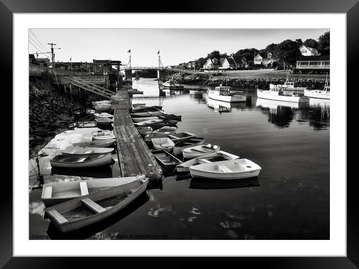 Perkins Cove Boats - Maine, USA Framed Mounted Print by Steven Ralser