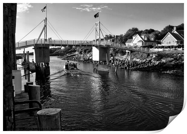 Heading to Sea - Perkins Cove - Maine  Print by Steven Ralser