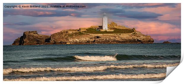 godrevy lighthouse cornwall Print by Kevin Britland