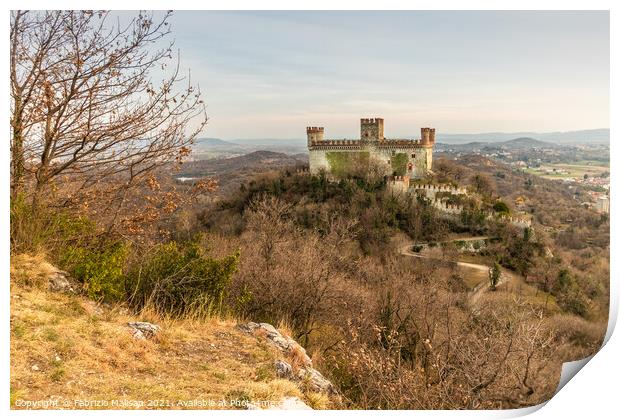 Medieval Castle on the hill Print by Fabrizio Malisan