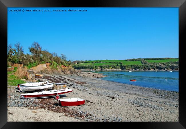 flushing cove cornwall Framed Print by Kevin Britland