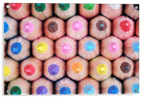 Colorful Pencils 2 Acrylic by Neil Overy