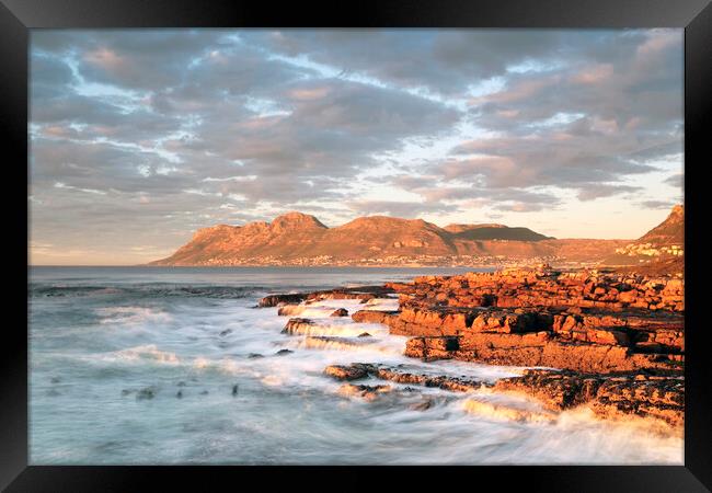 Dawn over Simon's Town South Africa Framed Print by Neil Overy