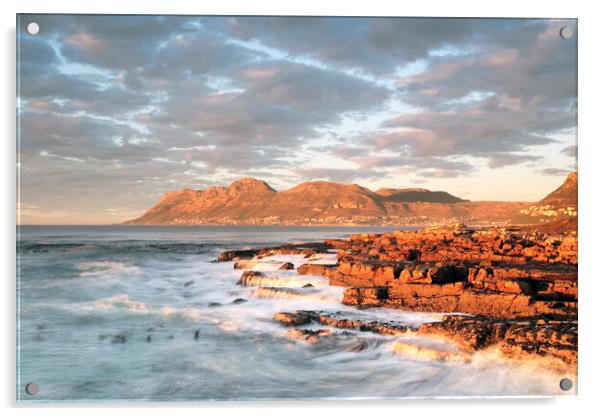 Dawn over Simon's Town South Africa Acrylic by Neil Overy