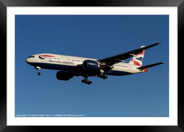 British Airways Boeing 777-236        Framed Mounted Print by David Pyatt