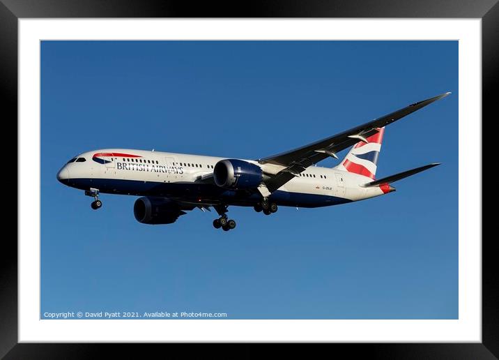 British Airways Boeing 787-8             Framed Mounted Print by David Pyatt