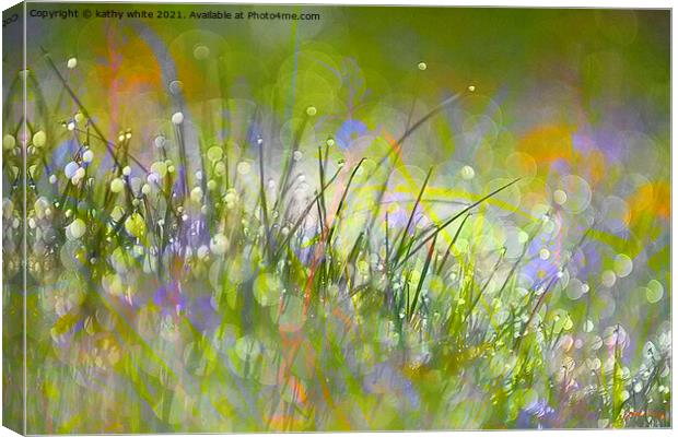 Mystic Morning Meadow Canvas Print by kathy white