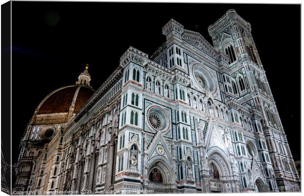  the Duomo at night Canvas Print by John Henderson