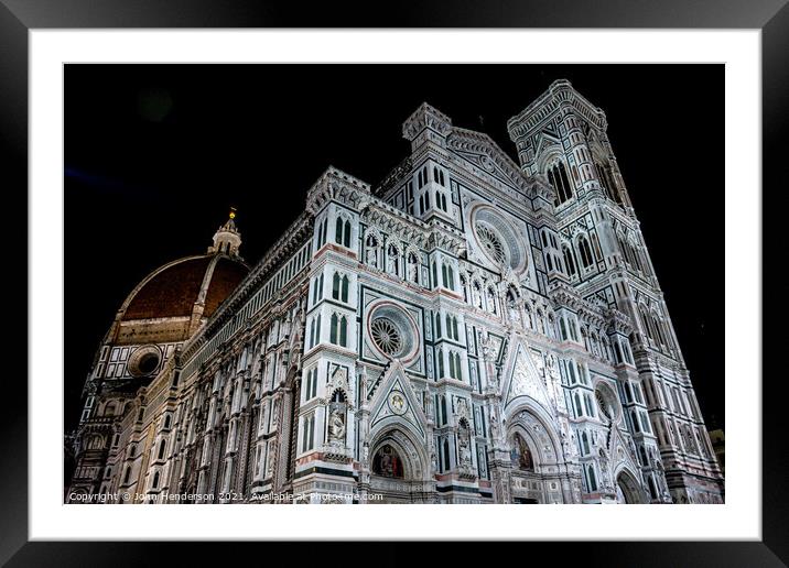  the Duomo at night Framed Mounted Print by John Henderson