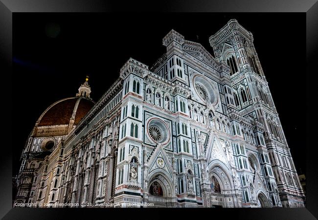  the Duomo at night Framed Print by John Henderson
