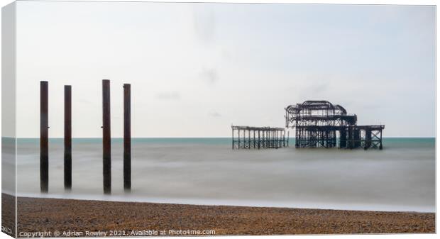 West Pier Long Exposure Canvas Print by Adrian Rowley
