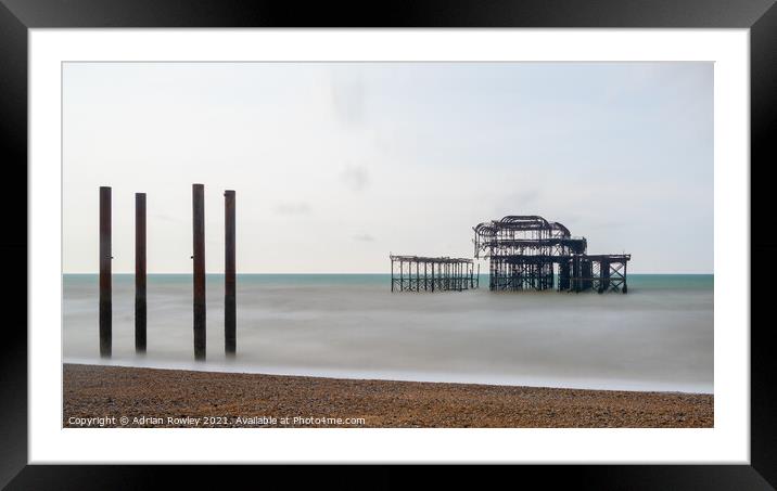 West Pier Long Exposure Framed Mounted Print by Adrian Rowley