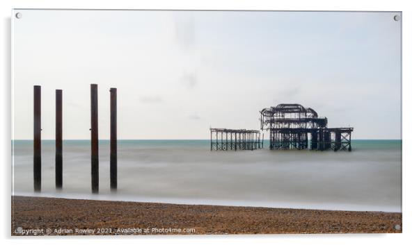 West Pier Long Exposure Acrylic by Adrian Rowley