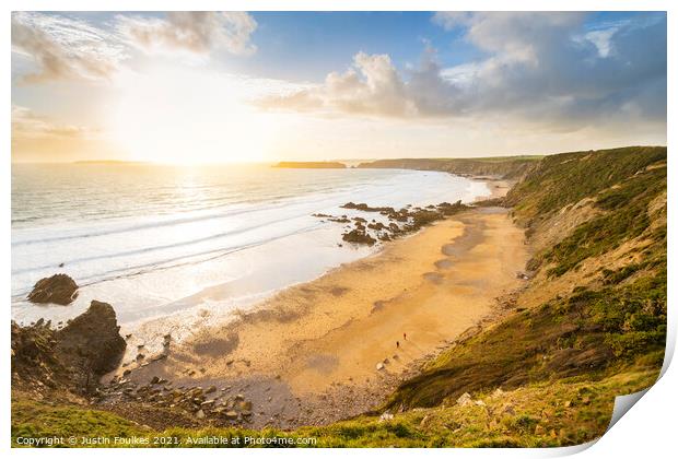Marloes Sands, Pembrokeshire, Wales Print by Justin Foulkes