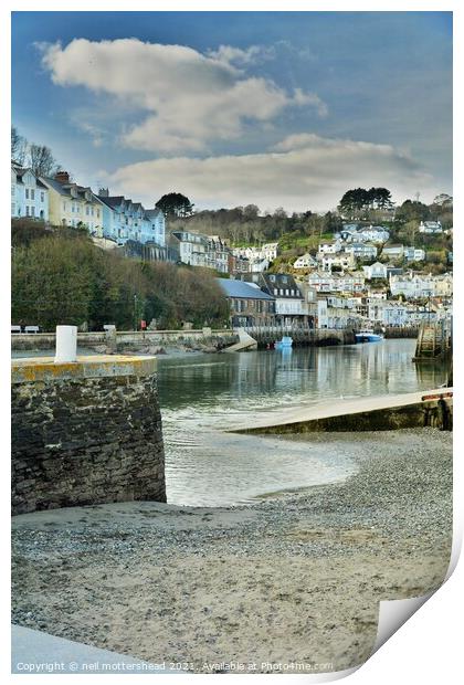 Outgoing Tide At Looe, Cornwall. Print by Neil Mottershead