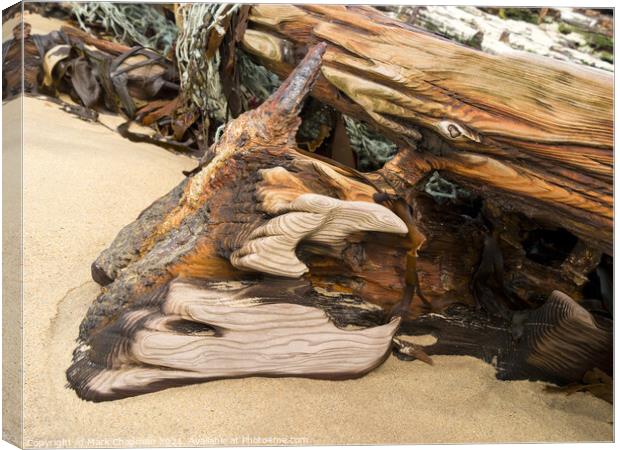 Shipwreck timbers on Balnahard Beach, Isle of Colonsay, Scotland Canvas Print by Photimageon UK