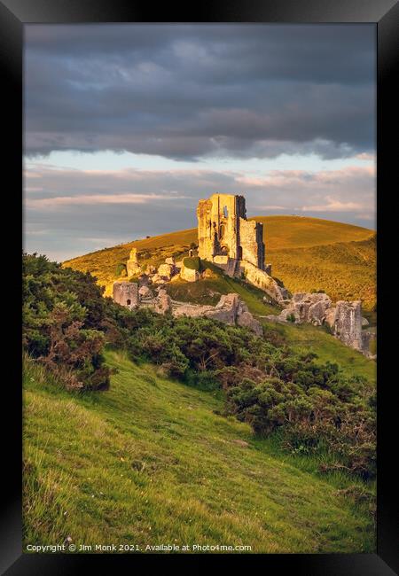 Corfe Castle, Dorset Framed Print by Jim Monk
