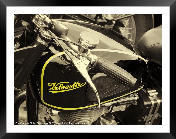 velocette m series vintage motorcycle Framed Mounted Print by Philip Openshaw