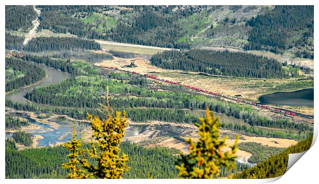 Canadian Freight Train, Alberta, Canada Print by Mark Llewellyn