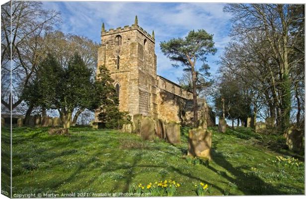 St. Laurence Church Pittington Co.Durham Canvas Print by Martyn Arnold