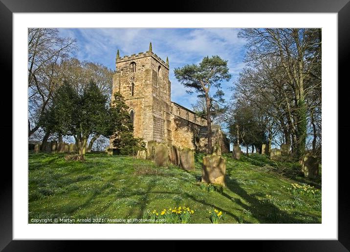St. Laurence Church Pittington Co.Durham Framed Mounted Print by Martyn Arnold