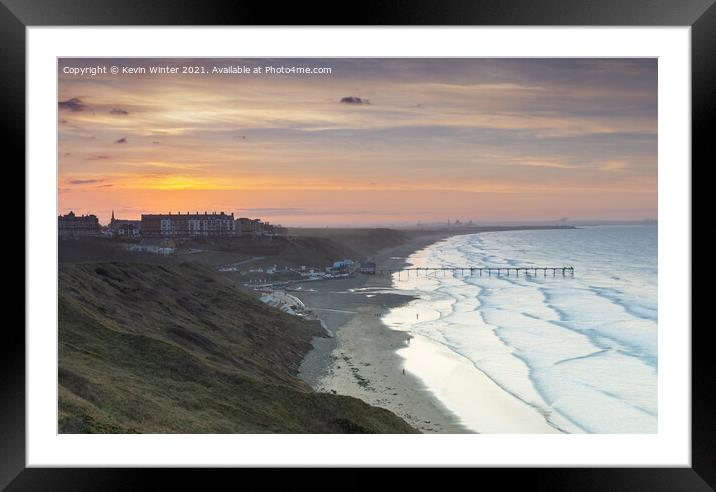 Huntcliff sunset Framed Mounted Print by Kevin Winter