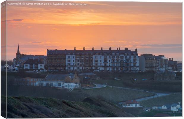 Saltburn Bank Sunset Canvas Print by Kevin Winter