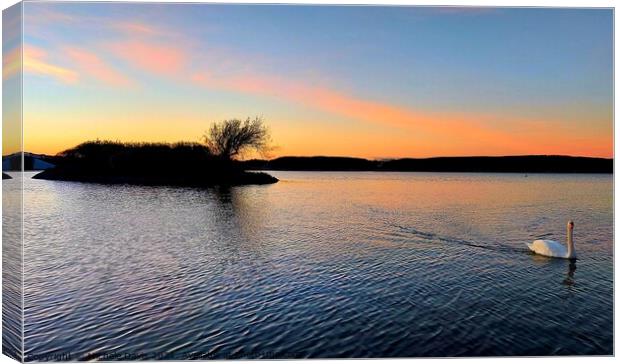 Sunset Fleetwood Boating Lake Canvas Print by Michele Davis