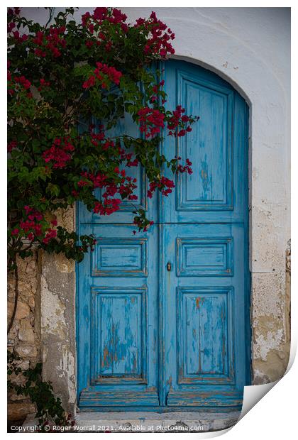 Doors on the island of Kastellorizo, Meis Print by Roger Worrall