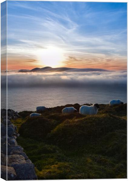 Sunset Dunquin Canvas Print by barbara walsh