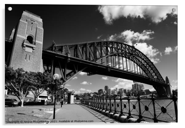 Sydney Harbour Bridge mono Acrylic by Angus McComiskey