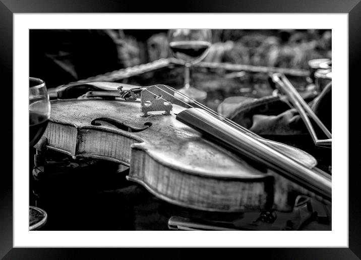 Mono Violin Framed Mounted Print by David Hare