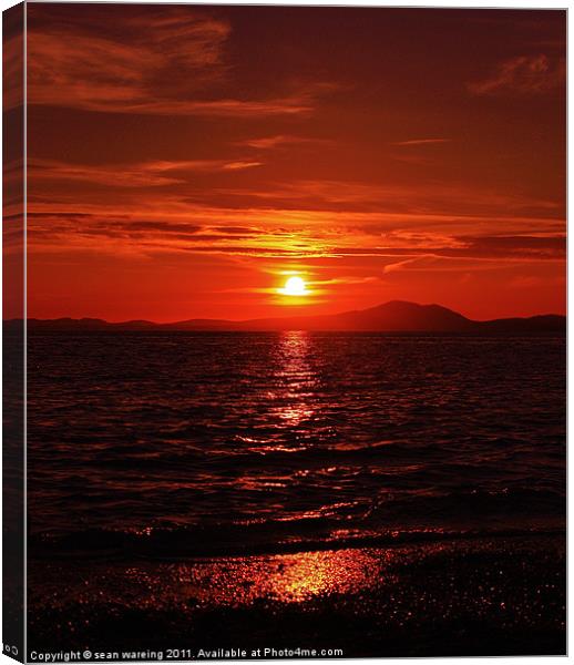 Sunset over the Llyn peninsula Canvas Print by Sean Wareing