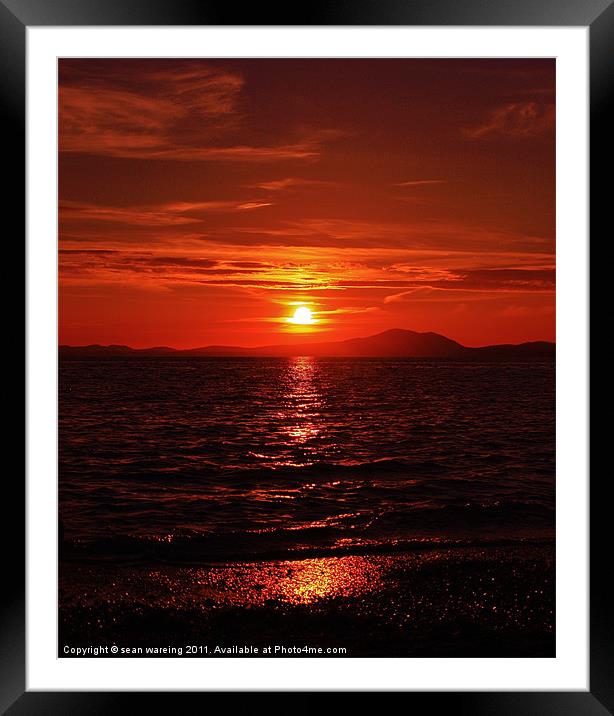 Sunset over the Llyn peninsula Framed Mounted Print by Sean Wareing