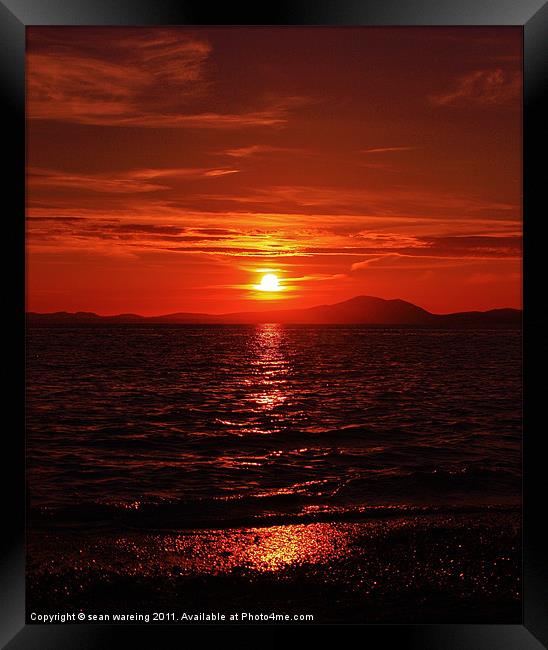 Sunset over the Llyn peninsula Framed Print by Sean Wareing