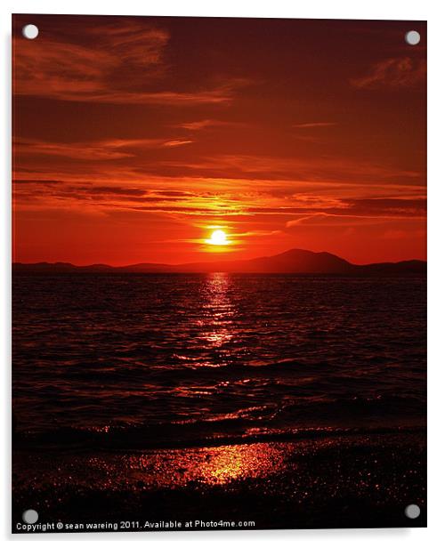 Sunset over the Llyn peninsula Acrylic by Sean Wareing