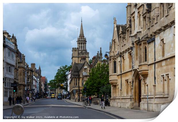 A view of the High Street in Oxford, England UK Print by Joy Walker