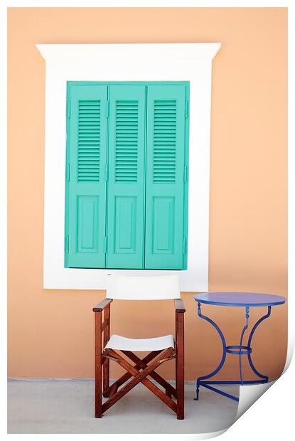 Window and Shutters, Greece Print by Neil Overy