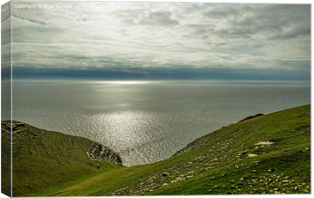 Out to Sea from Southerndown Glamorgan Coastline  Canvas Print by Nick Jenkins