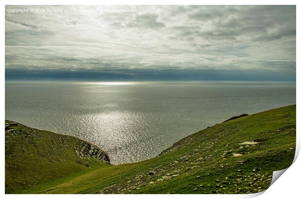 Out to Sea from Southerndown Glamorgan Coastline  Print by Nick Jenkins