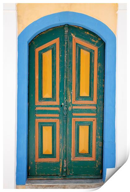 Old Greek Door, Corfu Print by Neil Overy