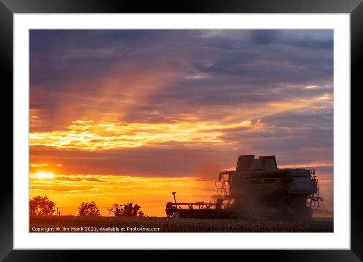 Sunset Harvest, Norfolk Framed Mounted Print by Jim Monk