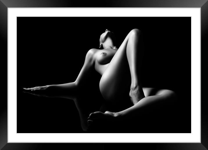 Nude woman bodyscape 66 Framed Mounted Print by Johan Swanepoel