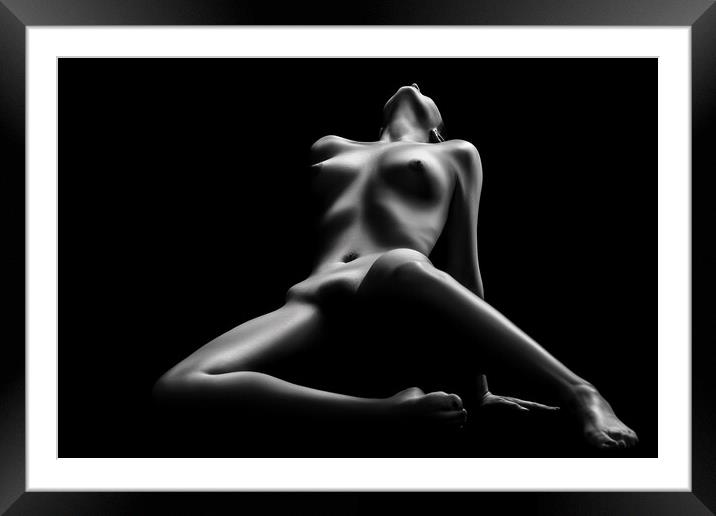 Nude woman bodyscape 69 Framed Mounted Print by Johan Swanepoel