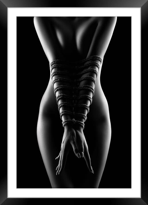 Nude Woman bondage 2 Framed Mounted Print by Johan Swanepoel